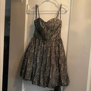 Black Lace corset Dress with tulle